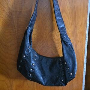 Black Studded Women's Shoulder Bag